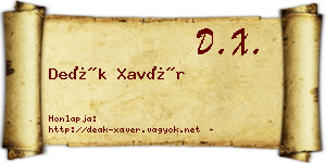 Deák Xavér névjegykártya