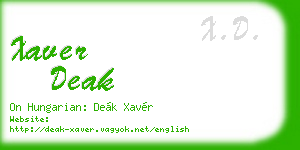 xaver deak business card