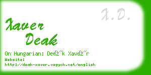 xaver deak business card